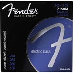 Fender 7150M Pure Nickel Roundwound Long Scale Electric Bass Guitar Strings - Medium