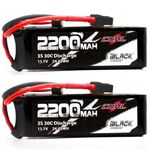 CNHL 3S Lipo Battery 2200mAh 30C 11.1V with XT60 Plug for RC Car Airplane Helicopter Quadcopte Drone,Racing Model Hobby DIY Parts(2 Packs)