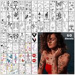 SOOVSY 60 Sheets Tiny Temporary Tattoo for Women Butterfly Arrow Words Anchor Temp Tattoos Fake Tattoos That Look Real and Last Long Small Tattoo Stickers Waterproof semi Permanent Tattoo for Kids