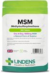 Lindens MSM 1000mg - 360 Vegan Tablets - 1-A-Day - UK Made - Rich in Sulphur, Joint Support, Tissue, Enzyme, Compound Support | Natural Sulfur | (Methylsulfonylmethane) | (12+ Months Supply)