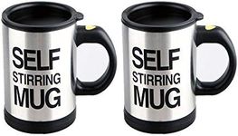 CUGBO 2 PCS Self Stirring Mug Automatic Mixing Cup Stainless Steel Electric Rotating Functional Coffee Cup