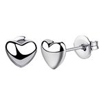 VGACETI Titanium Earrings Heart Stud Earrings, Hypoallergenic for Sensitive Ears Women Girls Men, Premium High Polished (Large Shiny Grey)