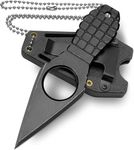 LIUGEYI Neck Knife with Sheath Camping Fixed-Blade Knives Full Tang Knife EDC Knife for Men, Black