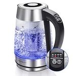 Aigostar Electric Glass Kettle with Variable Temperature, Keep-Warm, Detachable Tea Filter Infuser, Auto Shut-Off & Boil-Dry Protection, 2200W, 1.7L, BPA-Free - Cris 30OSX.