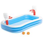 Bestway Family Paddling Pool Inflatable Swimming Pool with Basketball Game, Above Ground Pool For Kids and Adults, Outdoor Garden Pool