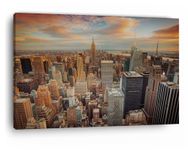 TRUECANVAS Empire State Building, Wooden Framed Canvas Paintings for Home Decor | Bedroom, Living Room,Wall Decoration | HD Print Canvas | Wall Art Painting, Size 16 x 24 inch