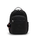 Kipling Women's Seoul L Solid Laptop Backpack, True Black2, 12.75" L x 17.25" H x 9" D