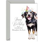 Birthday Cards for Daughter In Law - Party Hat Dog - Happy Birthday Card for Daughter In Law from Father In Law Mother In Law, A5 Bday Gifts Greeting Cards for Women Her