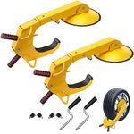 VEVOR Wheel Lock Clamp, 2-Pack Trailer Wheel Lock, Heavy-Duty Anti Theft Tire Lock, Adjustable Tire Boot Lock for RV Trailers, Cars, Trucks, SUVs