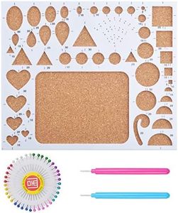 1 Set of Paper Quilling Template Board Quilling Mould with 2pcs Quilling Slotted Tools and 40pcs Pearl Head Pins for DIY Paper Craft