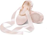 Stelle Ballet Shoes for Girls Satin/Ribbons Ballet Slippers Dance Shoes(Toddler/Little/Big Kids)(Ballet Pink,11ML)