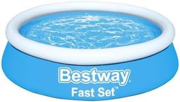 Bestway Fast Set 6 Foot x 20 Inch Round Inflatable Above Ground Outdoor Swimming Pool with 248 Water Capacity and Repair Patch, Blue (Pool Only)