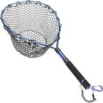 Goture 32" Rubber Fly Fishing Net, Bass Trout Landing Net for Fishing, Telescopic Fishing Landing Net, Fish-Friendly for Easy Catch & Release, Purple