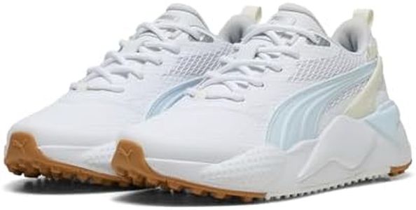 Puma GS-X Efect WMNS Women's Golf Shoes, Puma White/Warm White/ICY Blue, 25.0 cm