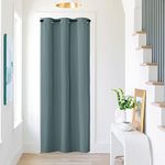 NICETOWN Blackout Door Curtains for Doorway Privacy, Grommet Closet Curtains for Bedroom Closet Door, Thermal Insulated Temporary Door Cover Room Divider Curtain (1 Panel, Greyish Blue, 42 x 80 Inch)