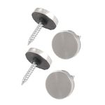 uxcell 4 Pcs 18mm Dia Stainless Steel Cap Decorative Screws for Mirror Glass