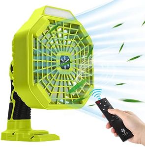 Choerinton Portable Fan for Ryobi 18v Battery, Cordless fans portable battery operated fan with battery and charger, for Hom, Outdoor,Camping, Picnic and Job Site