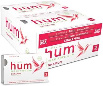 Stevita Hum, Cinnamon - Sugar-Free Gum - 12 Pieces, Pack of 12 - Supports Oral Health -, Non-GMO, Vegetarian, Keto, Gluten Free - 72 Total Servings