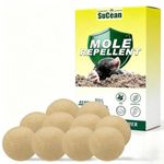 SuCean Mole Repellent Balls UK, 10P Upgraded Safe Mole Deterrent, Natural Plant-Derived Mole Repeller for Outdoors, Weather-Resistant & Easy to Use, Prevents Lawn & Garden Damage