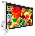 Inlight® 8 Ft. x 4.5 Ft. – 106 Inches Diagonal, 16:9 Aspect Ratio, Supports 1080P, Ultra HD-3D-4K Technology Motorised Home Theatre Projector Screen(White)