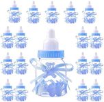 Jonami Boy Baby Shower Party Favours Decoration Set, 18 Blue Feeding Bottle Sweets Favour Box for Newborn Baptism Mother to Be (4cm*4cm*9cm) -18Pcs-