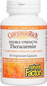 Natural Factors - CurcuminRich Double Strength Theracurmin 60mg, #1 Absorbed Form of Curcumin, 30 Vegetarian Capsules