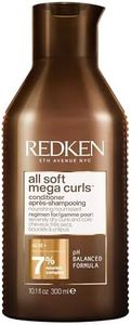 Redken Conditioner for Curly or Frizzy Hair, Invigorates, Tames & Hydrates Dry Hair, with Aloe Vera, All Soft Mega Curls Conditioner, 300 ml