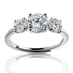 SEUMOO Engagement Rings 2.2ct Sterling Silver Rings for Women S925 Moissanite Simulated Round Cut Diamond 4 Prong Adjustable Size Wedding Rings Promise Eternity Ring for Anniversary Valentine's Day