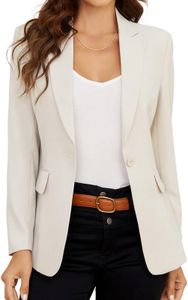 SIOKUY Women's Blazer, Stylish Blazer Jackets for Women, Perfect for Casual & Business Wear, Long Sleeve Blazers for Women, Khaki, X-Large