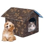 Qpets® DIY Assembly Cat House Dog House, Waterproof Cat Bed Dog Bed Pet Villa Play House for Cats & Dogs, Foldable & Portable Indoor/Outdoor Shelter with Durable Oxford Cloth (Within 5KG Cat Dog)