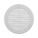 Vent Systems ø100 mm / 4'' Inch White Soffit Vent Cover - Round Air Vent Louver - Grille Cover - Built-in Insect Screen - HVAC Vents for Bathroom, Home Office, Kitchen