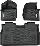 YITAMOTOR Floor Mats Fit for Ford F-150/F150 Lightning SuperCrew Cab 2024-2015(Rear w/o U-Seat Flat Storage),All Weather TPE Custom Fit Car Accessories F150 Truck Mats, Front & 2nd Row Liner