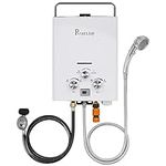 RUN.SE Propane Tankless Water Heater Outdoor 2.1GPM 8L Portable Gas Water Heater Instant Hot Water, with Digital Display & Shower Head, Multi-Protection for RV Camping Boat Cabins