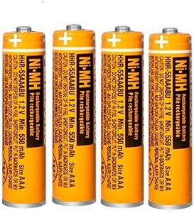 EOCIK 4 Pack NI-MH AAA Rechargeable Battery 1.2V 550mAh HHR-55AAABU Batteries for Panasonic Cordless Phones