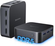 Blackview MP80 W-11 Pro Mini PC DDR5 16GB RAM 512GB M.2 SSD, Supports Dual LAN, 3 * HDMI 4K UHD, Intel 12th N95 (up to 3.4 GHz) Mini Desktop PC,5G Wifi, for Office/Business/Home