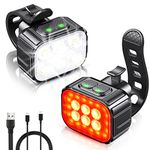 Bike Lights Super Bright, CIRYCASE USB Rechargeable Rear Bike Light with Spot & Flood Beam, IP65 Waterproof Cycling Taillights for Night, DIY 2 x 4 + 2 x 6 Lighting Modes Bike Lights Front and Back