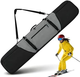 TVDARMO 360° Padded Ski and Snowboard Travel Bag, Water-resistant Durable Storage Case for Air Travel and Road Trips (Grey, 160CM)