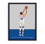 QUOTE - UNQUOTE ART Stephen Curry Basketball Poster Frame Basketball Merchandise - Original Sports Art - 11x14 inches - Black Frame