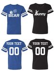 Crazydaisyworld Bear Bunny Custom Matching Couple Cotton Jerseys (Men Royal_ Women Black)