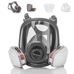 Ailivesun reusable Gas Mask with Activated Carbon Air Filter, Protect Against Gas,Paint,Dust,Chemicals and Other Work Protection（for 6800）