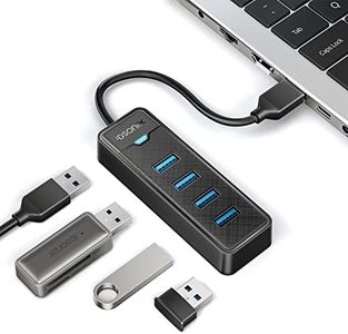iDsonix - Hub USB 3.0 a 4 porte per computer portatile, hub USB 3.0 da 5 Gbps, adattatore multiporta portatile da viaggio, hub USB per MacBook Air Por Windows/Mac OS, unità flash Linux e HDD mobile