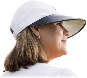 VISTO Wide Brim Sports Hat with Transparent Brim - Visual Clarity, No Glare & Complete UV Sun Protection with 360-Degree Views - Nylon/Polyester Blend with Adjustable Velcro Closure - White
