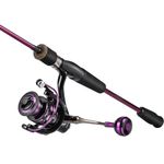 Sougayilang Spinning Combo, Stainless Steel Guides 2 Pieces Fishing Rod and Reel Combo, Purple Fishing Pole with Spinning Reel Set for Crappie Trout-1.8m-2000