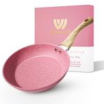 Innwewell Non Stick Frying Pan - Pink Non Stick Skillet Frying Pans, Safe&No Toxic Egg Omelette Frying Pan, 8 Inch Small Nonstick Cookware Cooking Pan, Induction Compatible, PFOA Free