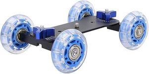 Careflection Dolly Roller, Camera Dolly Wheel for DSLR, Multifunctional Adjustable Desktop Camera Slider Car with 10KG Load & Precise Scale, for Video Camcorders, 1/4 Screws & Low Noise