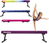 Sealoha 6ft Ultrasimple Adjustable&Foldable Balance Beam,High-Low Floor Beam Suede Gymnastics Equipment,No Tool Require, Gymnastics Beam for Training&Professional HomeTraining