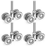 Yexiya 4 Pcs Wheel Trolley Assembly Roller Heavy Duty Stable Steel Roller for Use with 1 3/4" Wide and 2 1/4" High or Taller Strut Channel, Mount Heavy Barn, Shed Sliding Doors