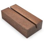 12 Pack Wood Place Card Holder - Small Place Card Holders for Table - Brown Table Number Holders for Wedding - Table Sign Holders - Picture - Wooden Photo Holders for Tables - Mini Place Card Stands