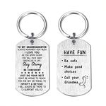 DEGASKEN Granddaughter Graduation Gifts Keychain from Grandma Call Your Grandmother Key Chains