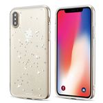 QLTYPRI Silicone Case for iPhone X XS, Ultra Slim Soft TPU Bumper Transparent Bling Cute Star Pattern Case Crystal Clear Lightweight Shell Shockproof Case Cover for iPhone X XS - Clear